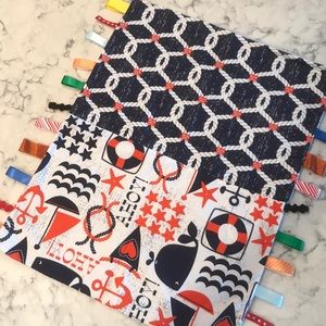 Snuggly nautical tag blanket